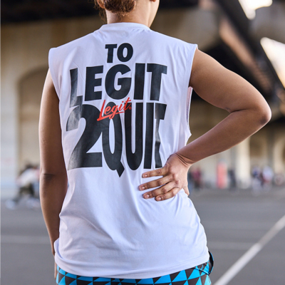 LEGIT ノースリーブシャツ【2 LEGIT 2 QUIT】WHITE 2501-1004