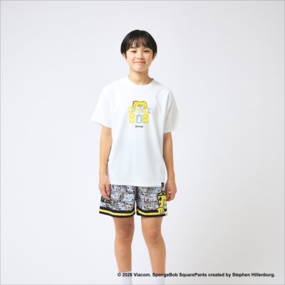 スポルディング ジュニアTシャツ スポンジ・ボブ モノクローム