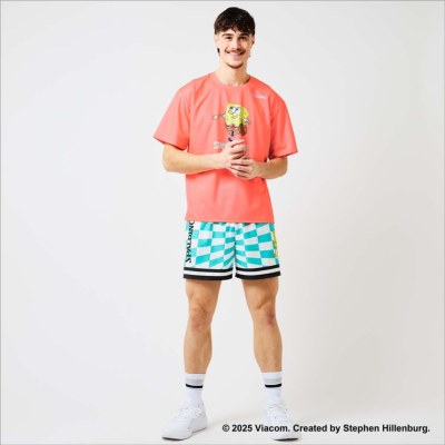 Lサイズのみ]スポルディング 布帛プラクティスパンツ スポンジ・ボブ