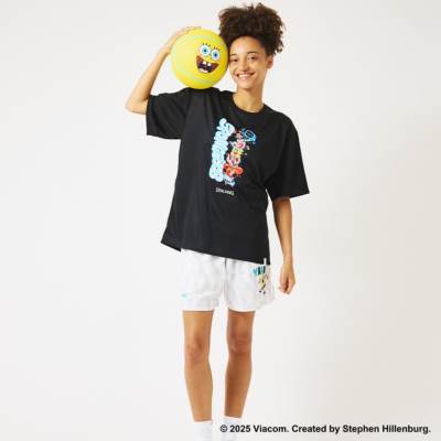 スポンジボブコラボ　長袖カットソー ブラック Supreme】スポンジボブ カステリ レーシング ロンT (Supreme/T