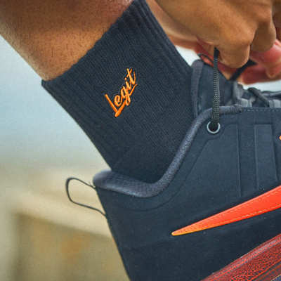 LEGIT ショートソックス【BRUSH UP SHORT SOCKS】ブラック/オレンジ SO