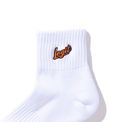 LEGIT ショートソックス【BRUSH UP SHORT SOCKS】ホワイト/オレンジ SO