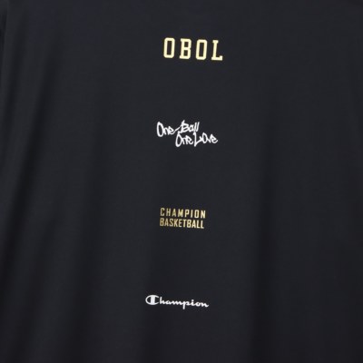 チャンピオン OBOL ロングTシャツ【C3-YB416 981】ブラック/ゴールド