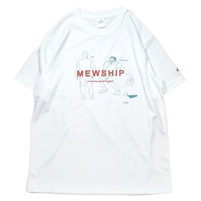 Mewship Tシャツ【Stepback Paris】White×D.orange×D.Blue