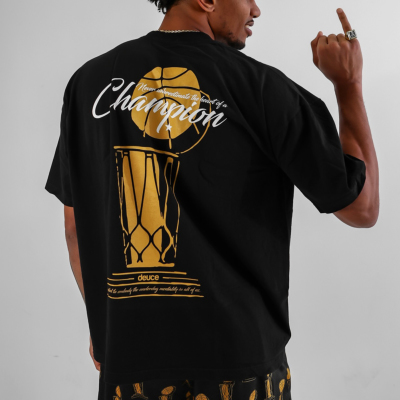 レア　未使用タグ付き　dudes Tシャツ　サイズM NBAトロフィー deuce ストリートTシャツ【Champion】ブラック│バスケ用品専門