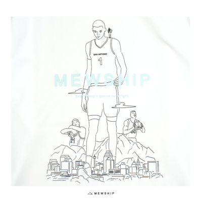 Mewship ロングTシャツ【NEXT SAN ANTONIO】White×Black×P.Blue