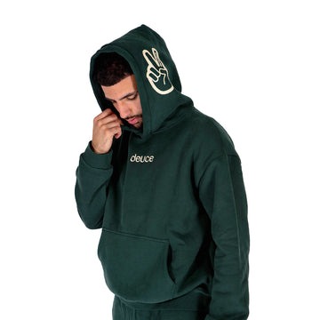 Mサイズのみ]deuce Hoodie【PEACE】フォレストグリーン│バスケ用品