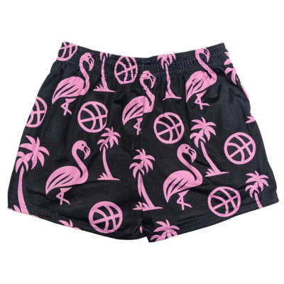 deuce メッシュショーツ【Flamingo】ブラック│バスケ用品専門店