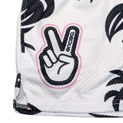 deuce メッシュショーツ【Flamingo】ホワイト│バスケ用品専門店