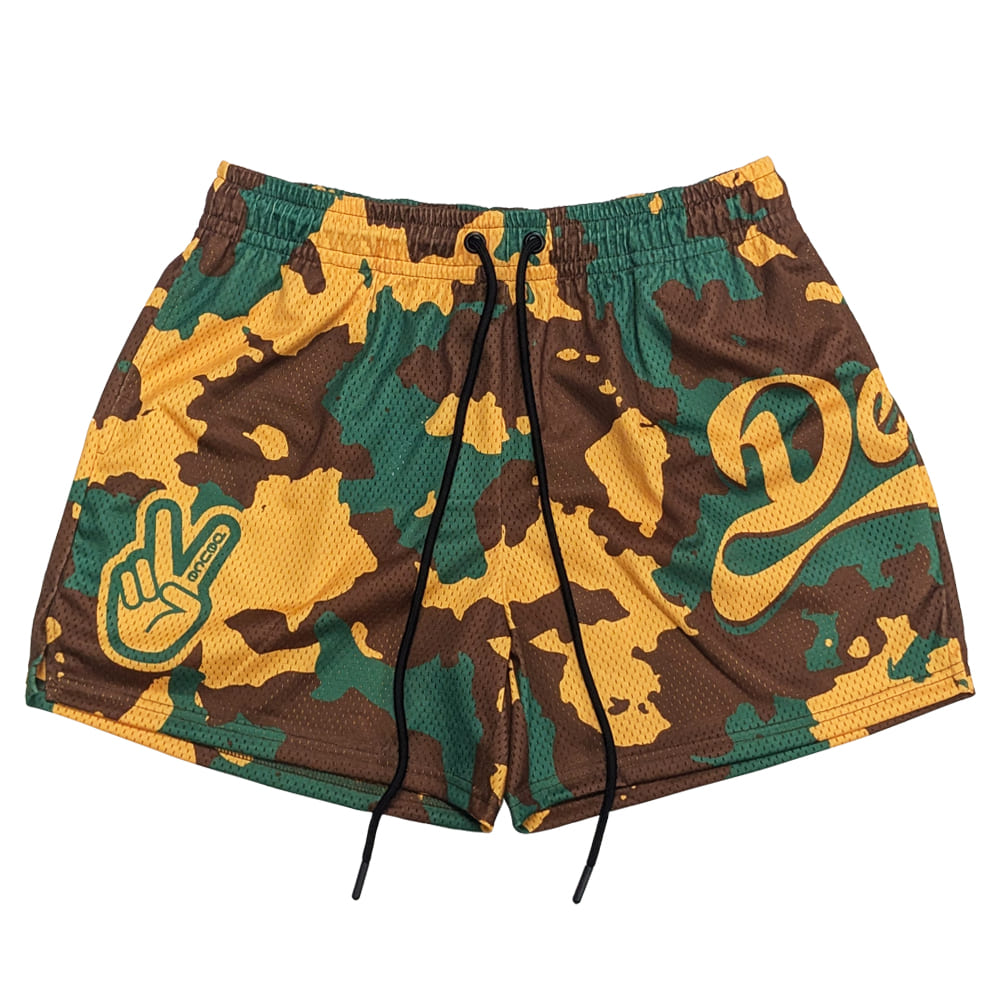 【未使用品】deuce メッシュショーツ deuce メッシュショーツ【Vintage Camo】イエロー/グリーン