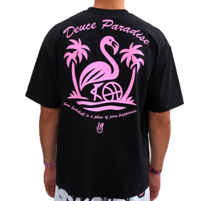 deuce ストリートTシャツ【Flamingo】ブラック│バスケ用品専門