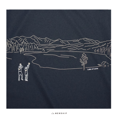 Mewship Tシャツ【Lake of zone】NV×BG×WH│バスケ用品専門店 BB