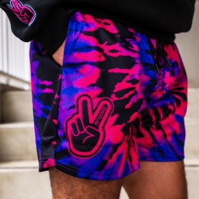 Mサイズのみ］deuce メッシュショーツ【Tie Dye Miami Vice】マルチ