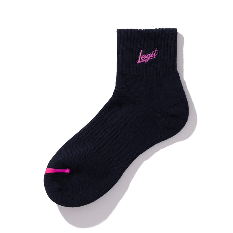 LEGIT ショートソックス【BRUSH UP SHORT SOCKS】ブラック/ピンク SO