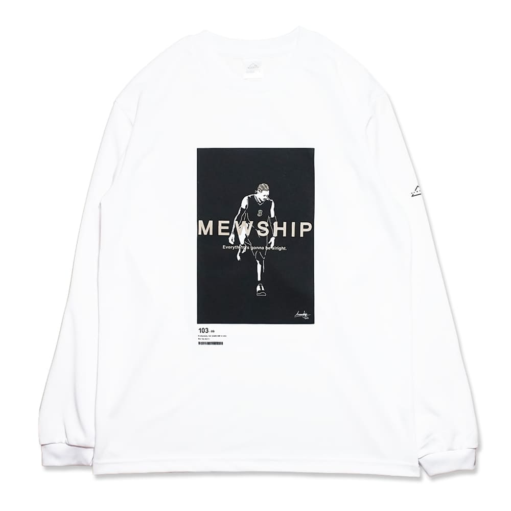 Mewship ロングTシャツ【Over Human - Legend】White×Black×Beige