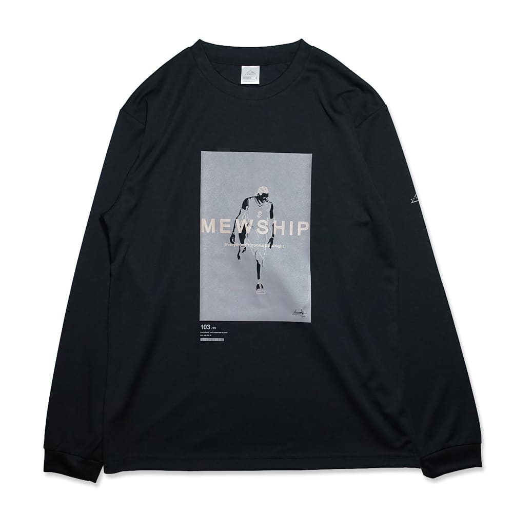 Mewship ロングTシャツ【Over Human - Legend】Black×Gray×Beige