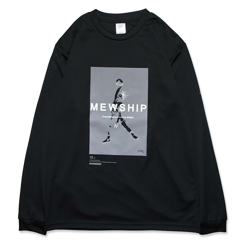 Mewship ロングTシャツ【Over Human - Future】Black×Gray×White