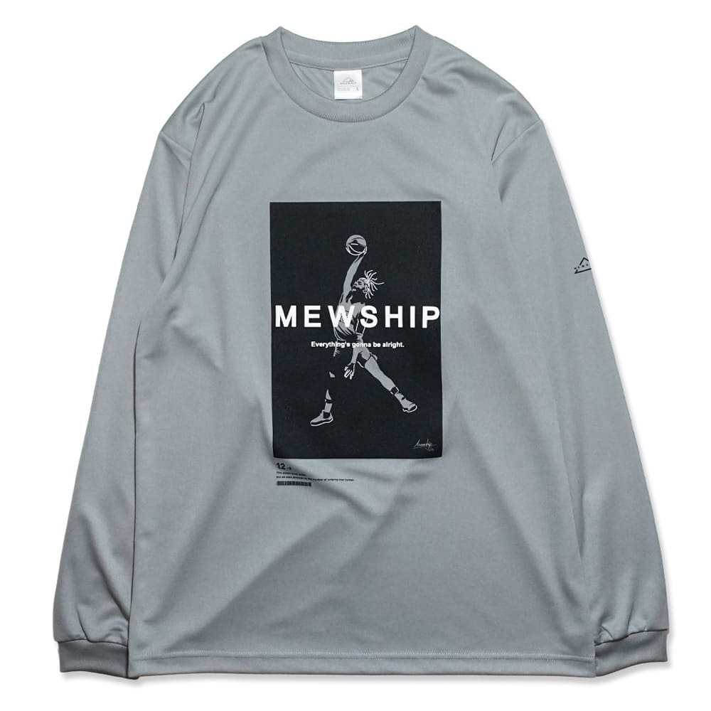 Mewship ロングTシャツ【Over Human - Future】Gray×Black×White